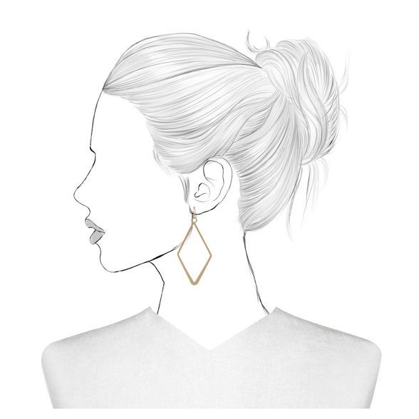 Open Work Diamond Shape Drop Earrings - Universal Thread&#8482; Gold | Target