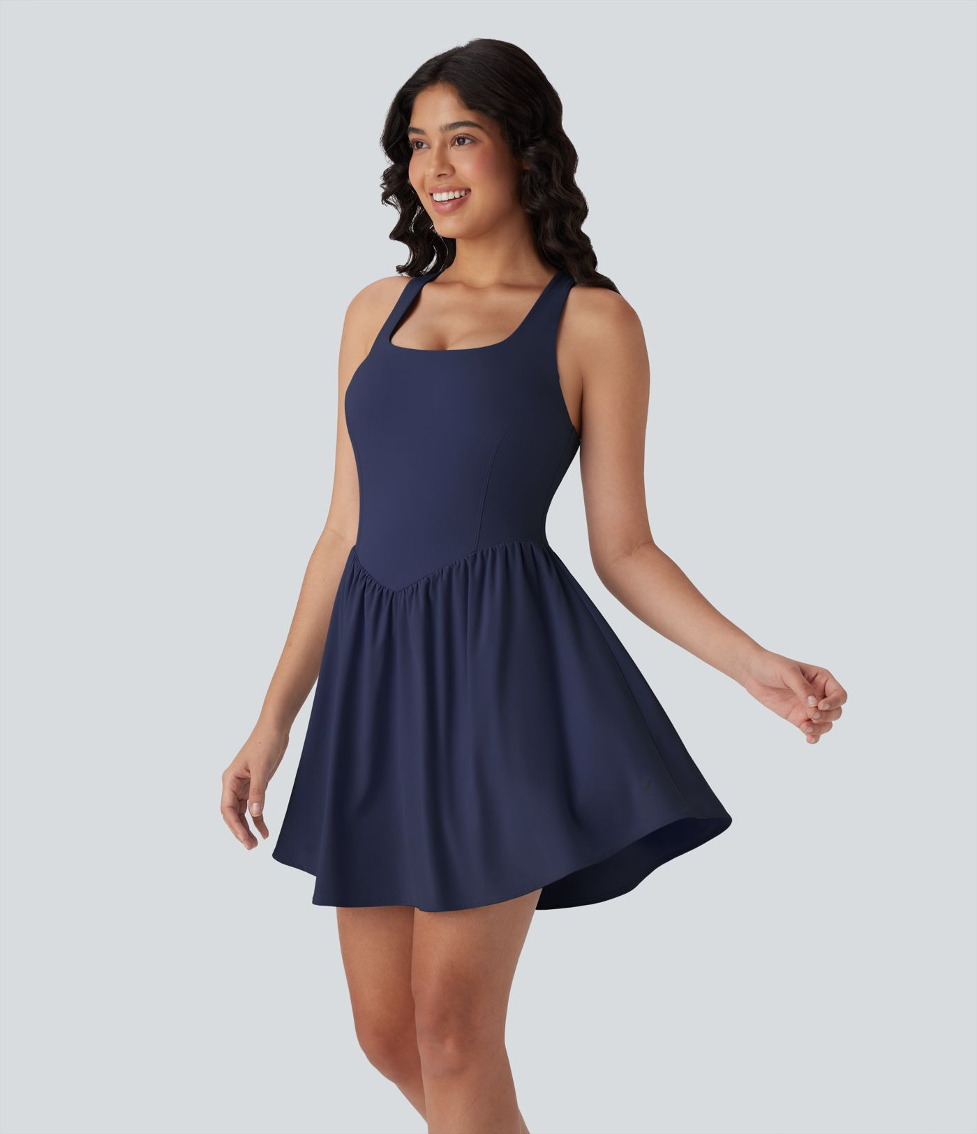 Women’s Breezeful™ Corset 2-in-1 Pocket Mini Quick Dry Flowy Pickleball Active Dress-Longer L... | HALARA