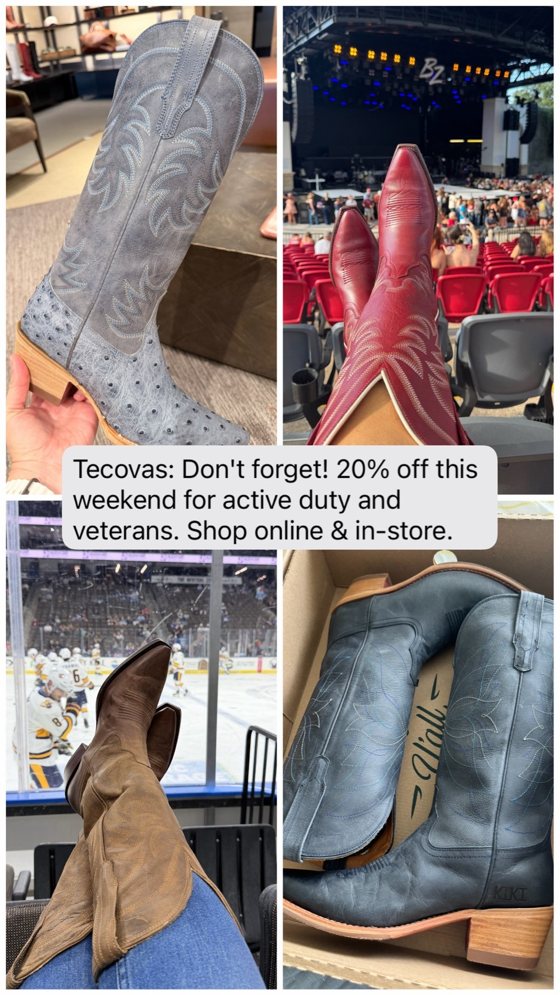 If you are Active Duty Military or a Veteran, this is your time to grab boots from Tecovas! You get 20% off your purchase in store or online!

#LTKSaleAlert #LTKootd