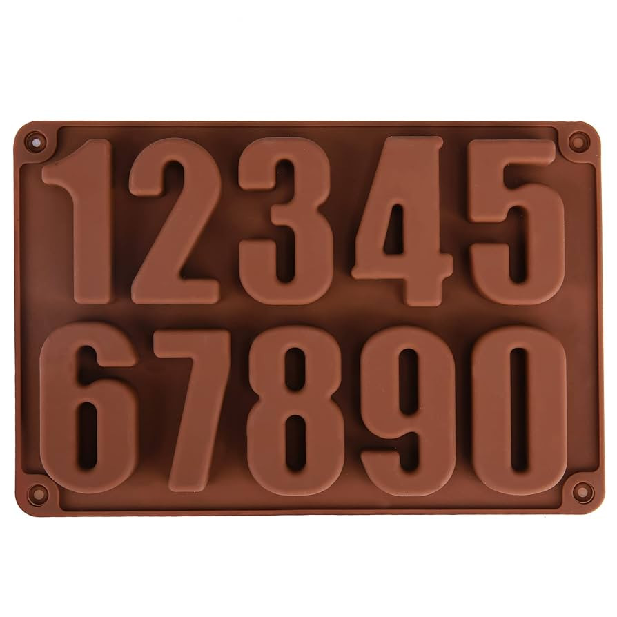 0-9 Number Crayon Mold Happy Birthday Number Candle Mold Chocolate Baking Silicone Ice Tray Resin... | Amazon (US)