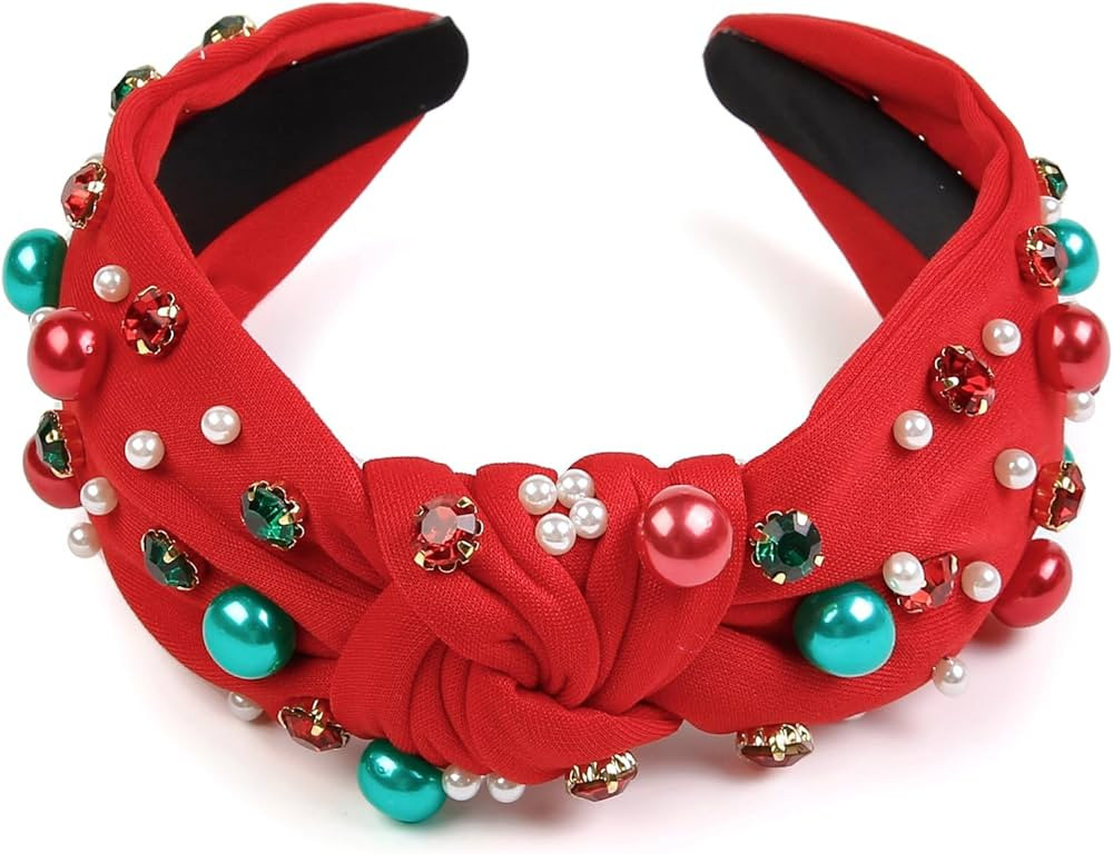 Christmas Headbands for Women Christmas Hair Accessories for Women Christmas Outfits Knotted Head... | Amazon (US)