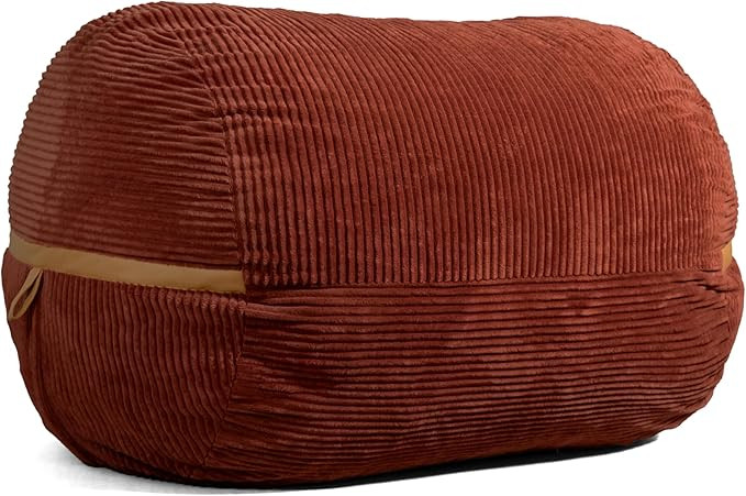 Big Joe Fuf XL Foam Filled Bean Bag Chair with Removable Cover, Deep Terracotta Corded Plush, 6 f... | Amazon (US)