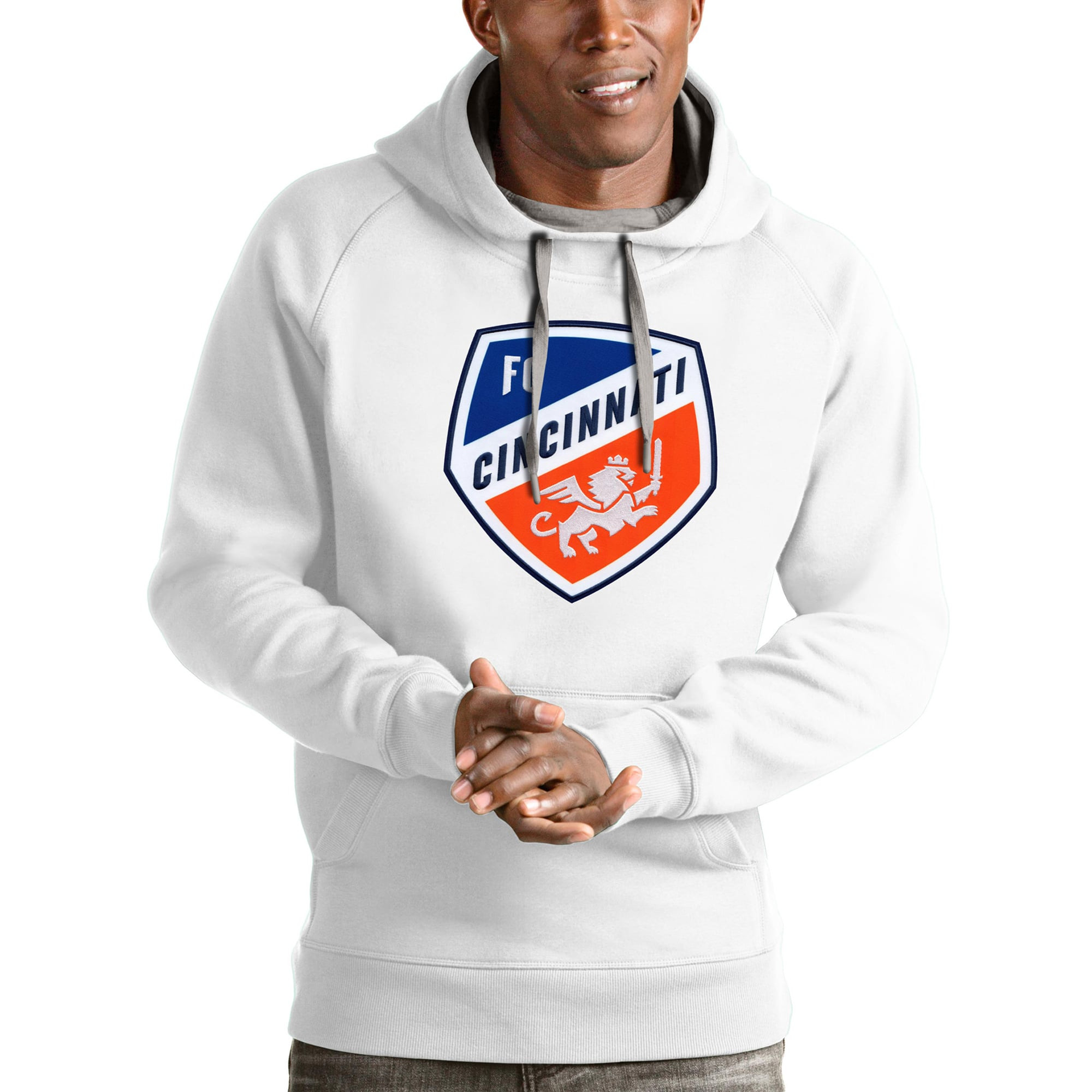 Men's Antigua White FC Cincinnati Victory Pullover Hoodie | Fanatics