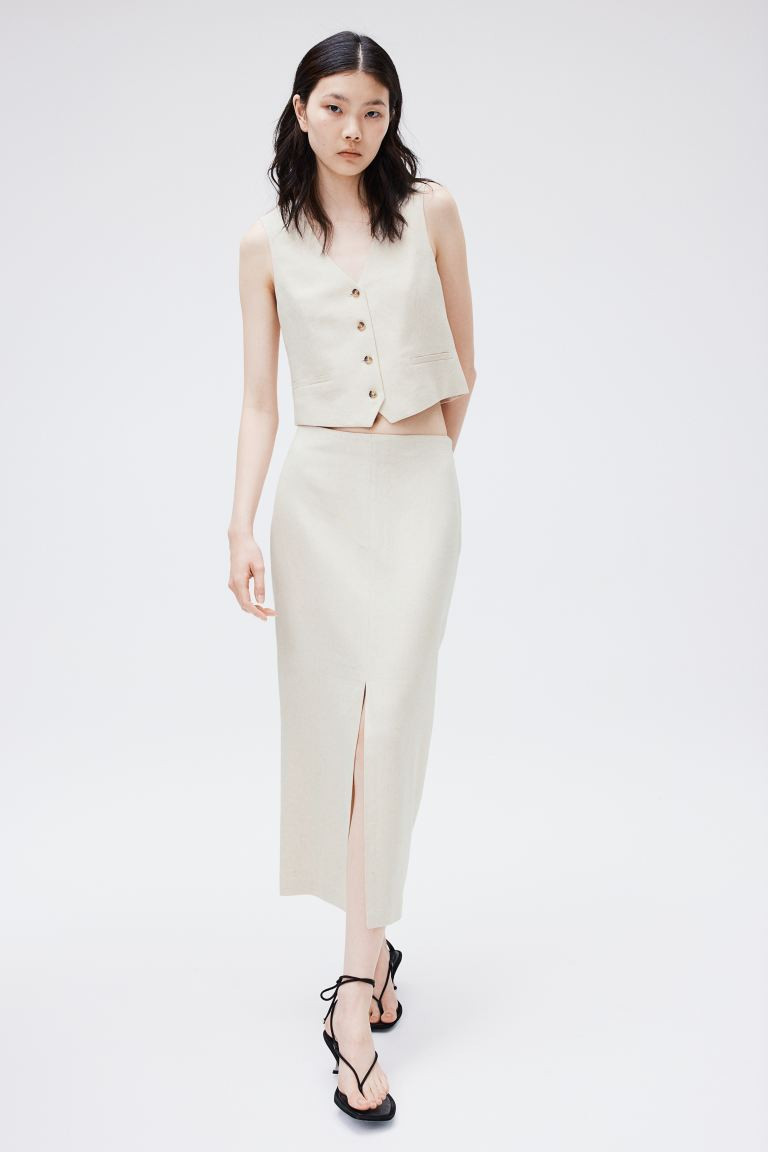 Linen-blend waistcoat | H&M (UK, MY, IN, SG, PH, TW, HK)