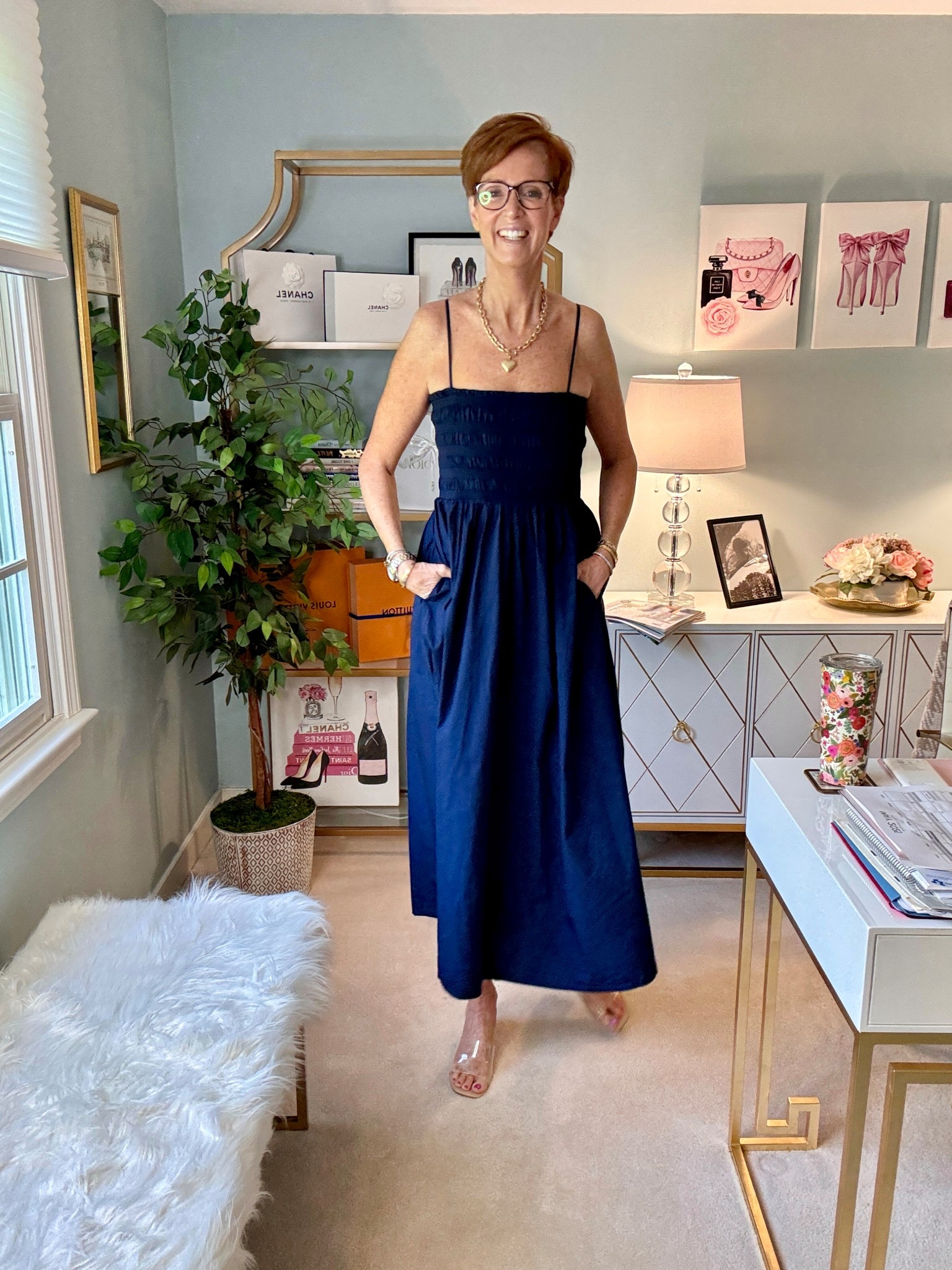 Hi friend! 👋 Thanks for your support! I’m so glad you’re here!
If you're tall, over 40, or just tired of fashion that doesn’t fit your life, you’re in the right place. I share classic, elevated outfit formulas that actually work on tall women (I’m 6’1” for reference!) and help you feel confident getting dressed again.
I am your resource for timeless, elevated fashion for women over 40 (and tall women)
Age: 55
Height: 6’1”
Tops: S/M
Bottoms: 8/10
Dresses: 8/M

Sizing for this video : 
Loft Navy Sundress Size medium

Over 50 fashion, tall fashion, workwear, everyday outfits, timeless outfits, Classic Outfits, navy sundress, summer dress, summer finds, New in at loft, loft dress, affordable fashion, brunch ootd, neutral shoes, farmers market, date night style 

#LTKSeasonal #LTKSummerEdit #LTKOver40