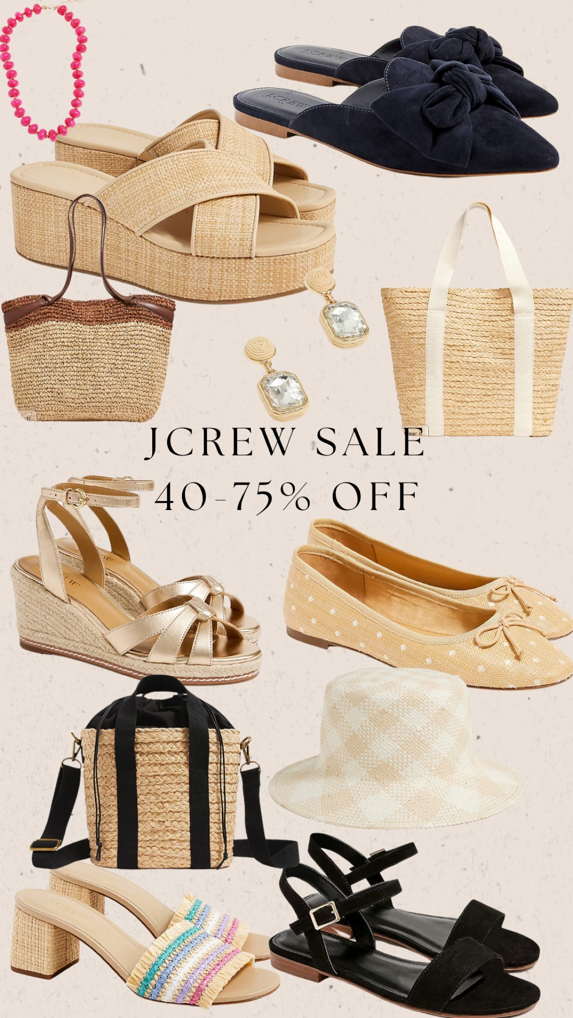 Jcrew fashion / jcrew sale / JCrew summer sale / summer outfits / floral patterns / summer shoes / summer sandals / sandals / gold jewelry / summer flats / ballet flats / neutral sandals / summer shoes / women’s shoes / summer dress / summer outfit / summer accessories / beach tote / beach bag / accessories / summer accessories /  summer jewelry / statement jewelry / purse / vacation purse / vacation bag / beach bag / beach tote / vacation shoes / beach shoes

#LTKSeasonal #LTKSaleAlert #LTKU