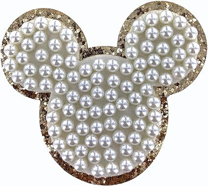 Ivory Pearl & White Letter Varsity Initial Patches, 3M Adhesive Sticker Iron On, 3.0" Height (Mic... | Amazon (US)