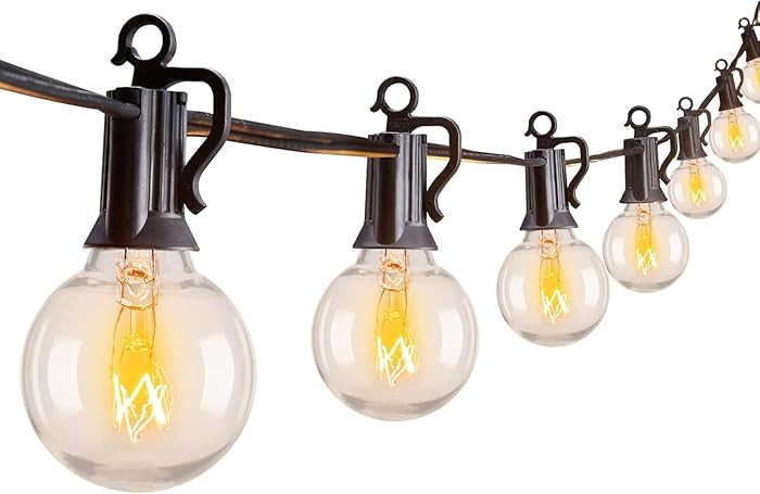Brightown Outdoor String Lights 30FT G40 Globe Patio Lights with 27 Edison Glass Bulbs(2 Spare), ... | Amazon (US)