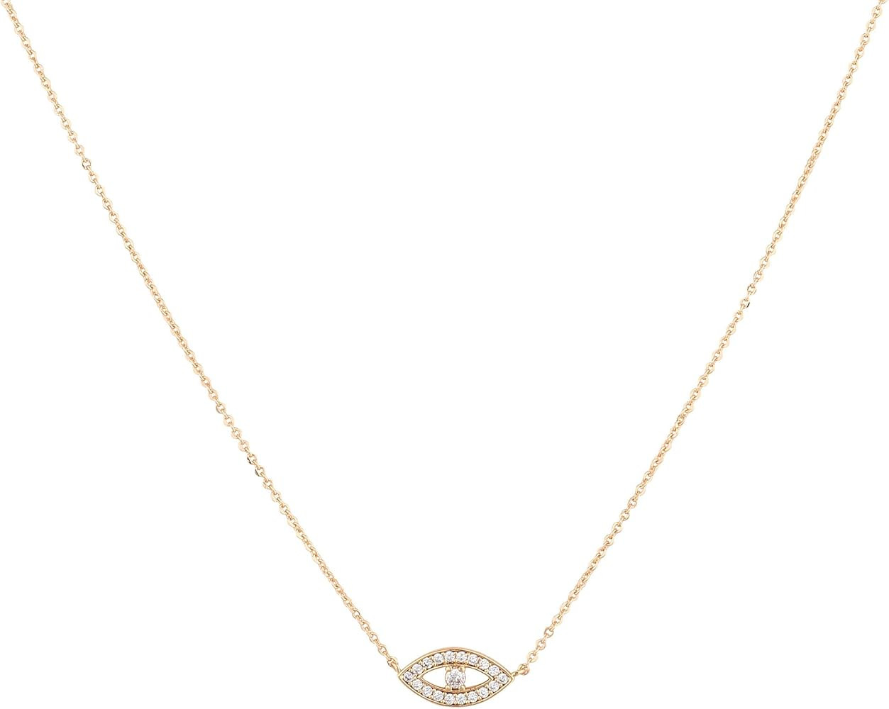 Amazon.com: BENEIGE Gold Necklace for Women Dainty 14K Gold Plated Evil Eye Necklace Handmade Eve... | Amazon (US)