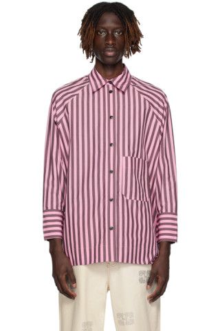 Pink & Brown Striped Shirt | SSENSE