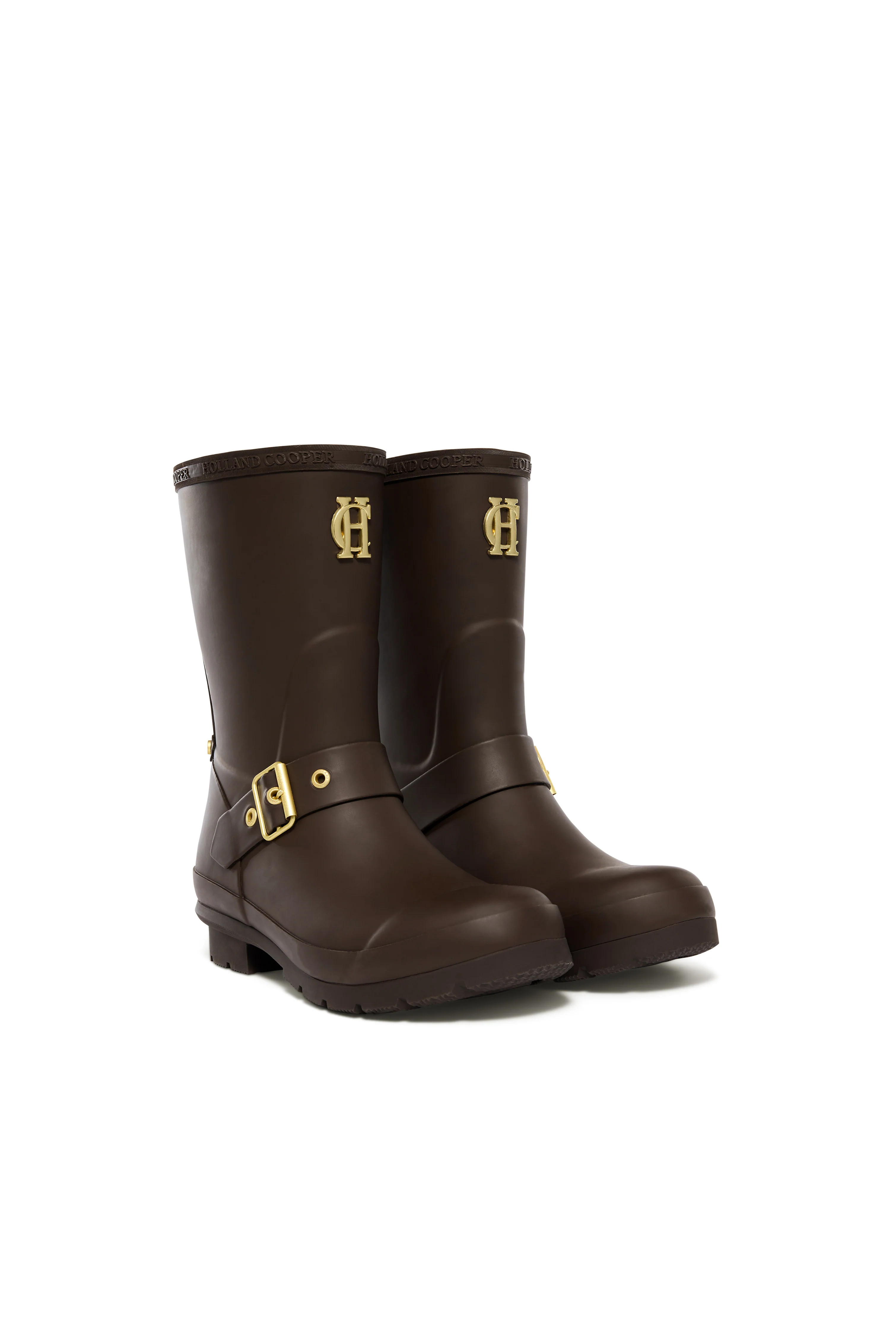 Sherpa Lined Chelsea Wellington (Chocolate Matte Gold) | Holland Cooper