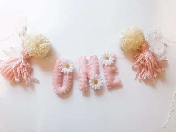 First Birthday Garland//pompom Garlandfelt | Etsy | Etsy (US)