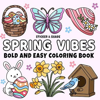Spring Vibes: Bold and Easy Coloring Book for Kids, Teens, & Adults featuring Spring & Easter Des... | Amazon (US)