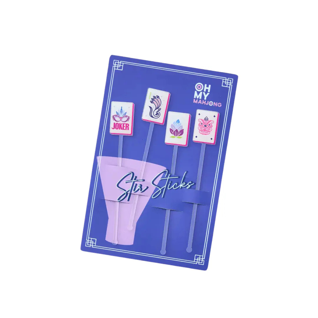 Tile Acrylic Cocktail Stir Sticks | Pink Antlers
