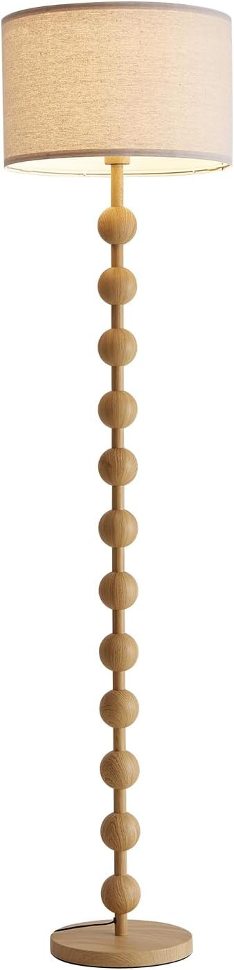 Fetason 63" Modern Remote Control Dimmable Yellow Wood Pattern Floor Lamp | Amazon (US)