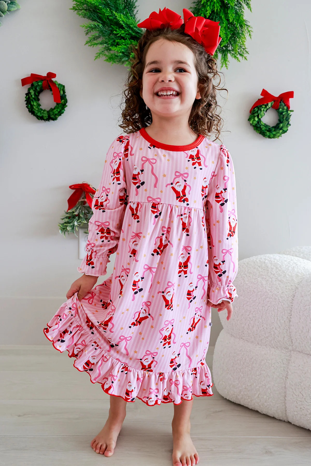 Girls' Christmas Nightgown | Jolly Ribbons | Caden Lane