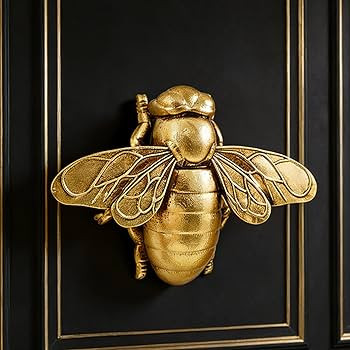 Large Gold Bee Wall Sculpture Insect Home Decor \u2013 Vintage 3D Resin Bumble Bee Art Hanging Wa... | Amazon (US)