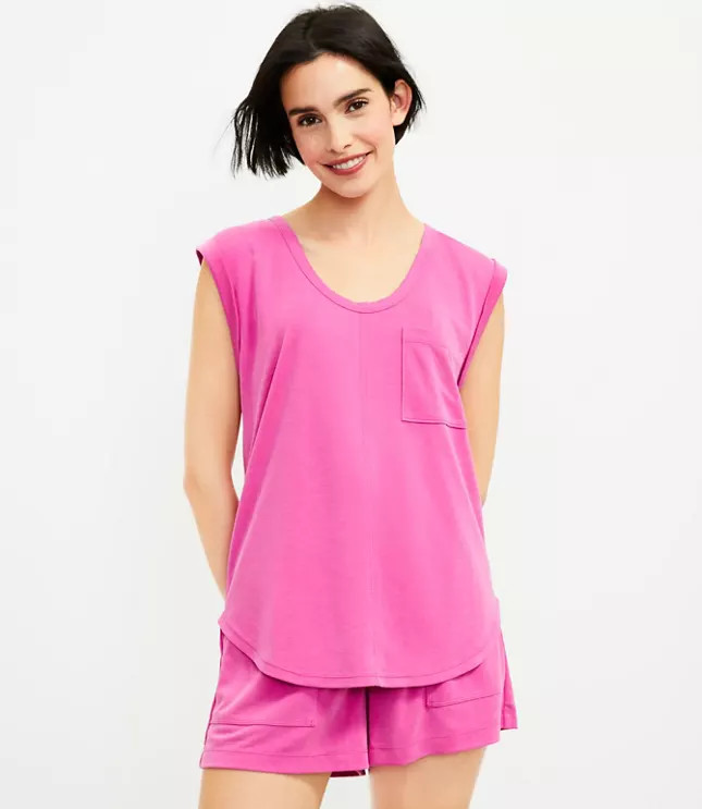 Lou & Grey Sandwashed Pocket Tank Top | LOFT