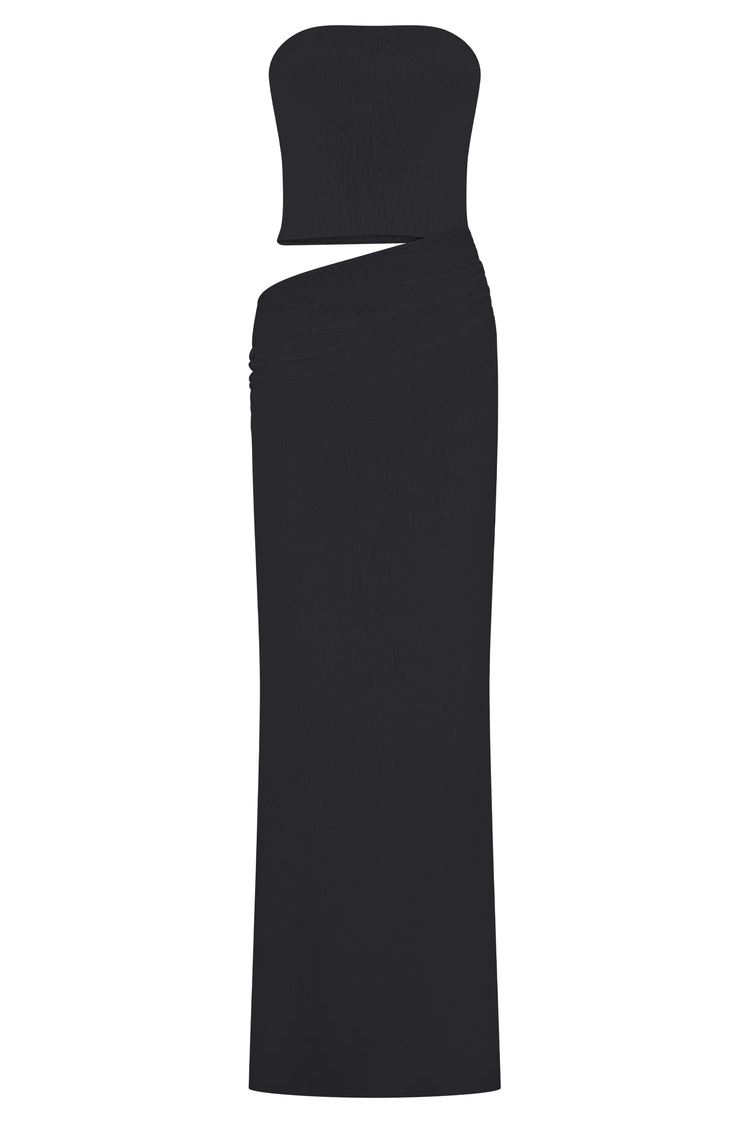 Jasiel Strapless Knit Maxi Dress - Black | MESHKI US