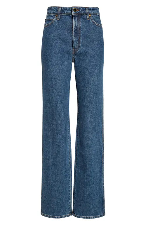 Khaite Danielle High Waist Straight Leg Jeans in Boone at Nordstrom, Size 28 | Nordstrom