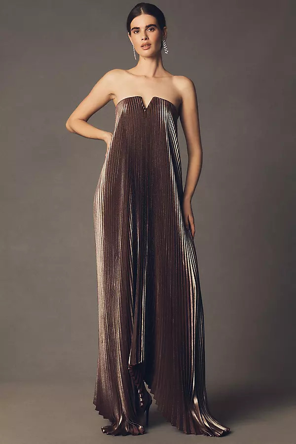 Black Tie Strapless Maxi Gown | Anthropologie (US)