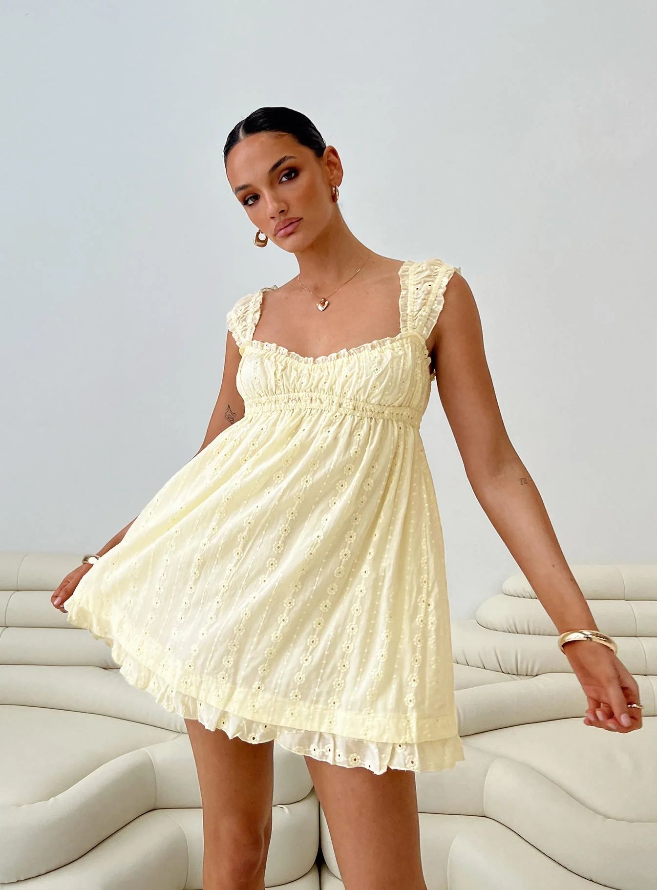 Carlita Mini Dress Yellow | Princess Polly US