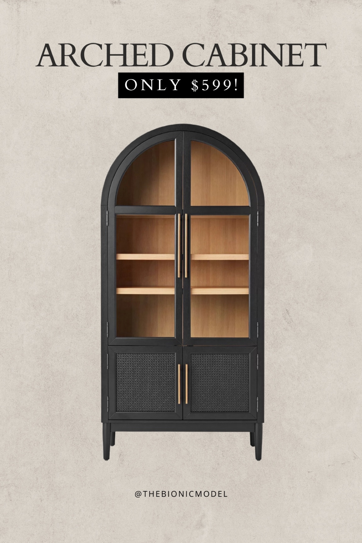 Beautiful arched cabinet from Sam’s Club!!! Most of the arched cabinets I’ve seen are well over $1,000, some even $2,000+ so this is a steal!!

Home decor, modern furniture, arched cabinet, arched storage, transitional decor, black furniture 

#LTKsalealert #LTKhome