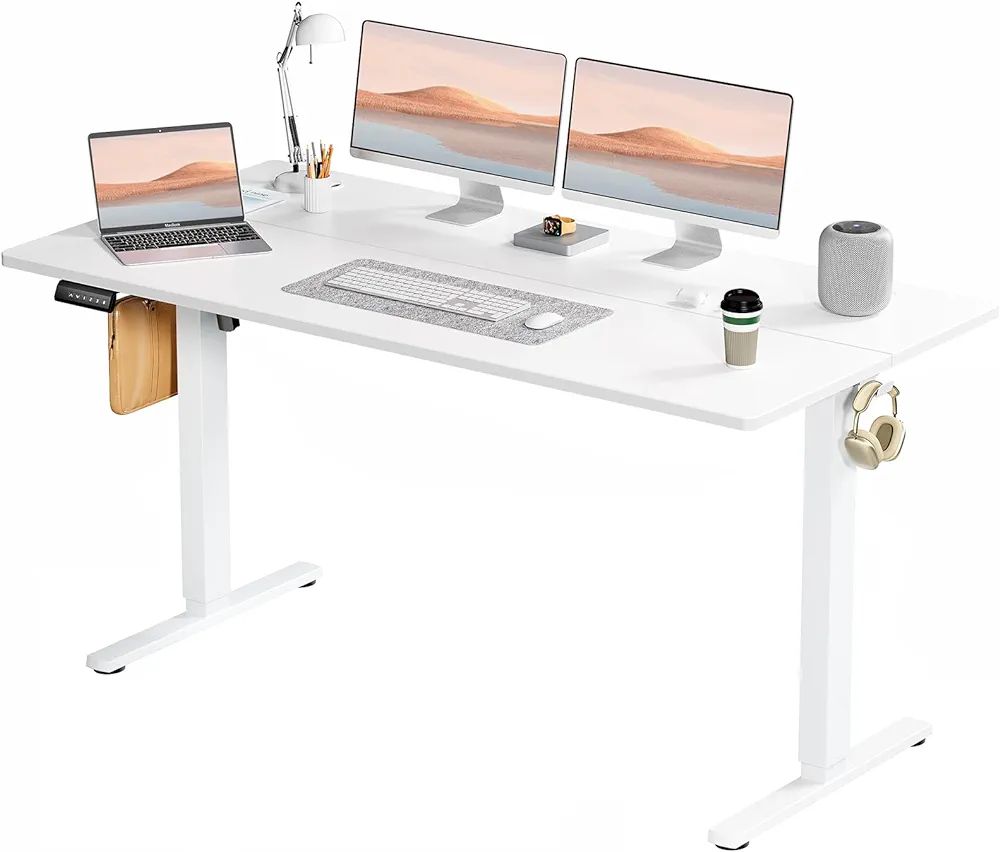 SMUG Standing Desk, Adjustable Height Electric Sit Stand Up Down Computer Table, 63x24 Inch Ergon... | Amazon (US)