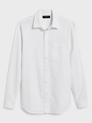 Slim-Fit Linen-Blend Shirt | Banana Republic Factory