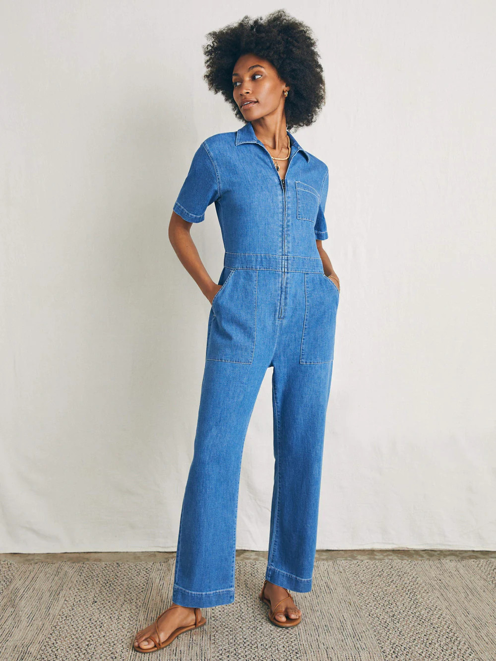 Linen Denim Jumpsuit | Faherty