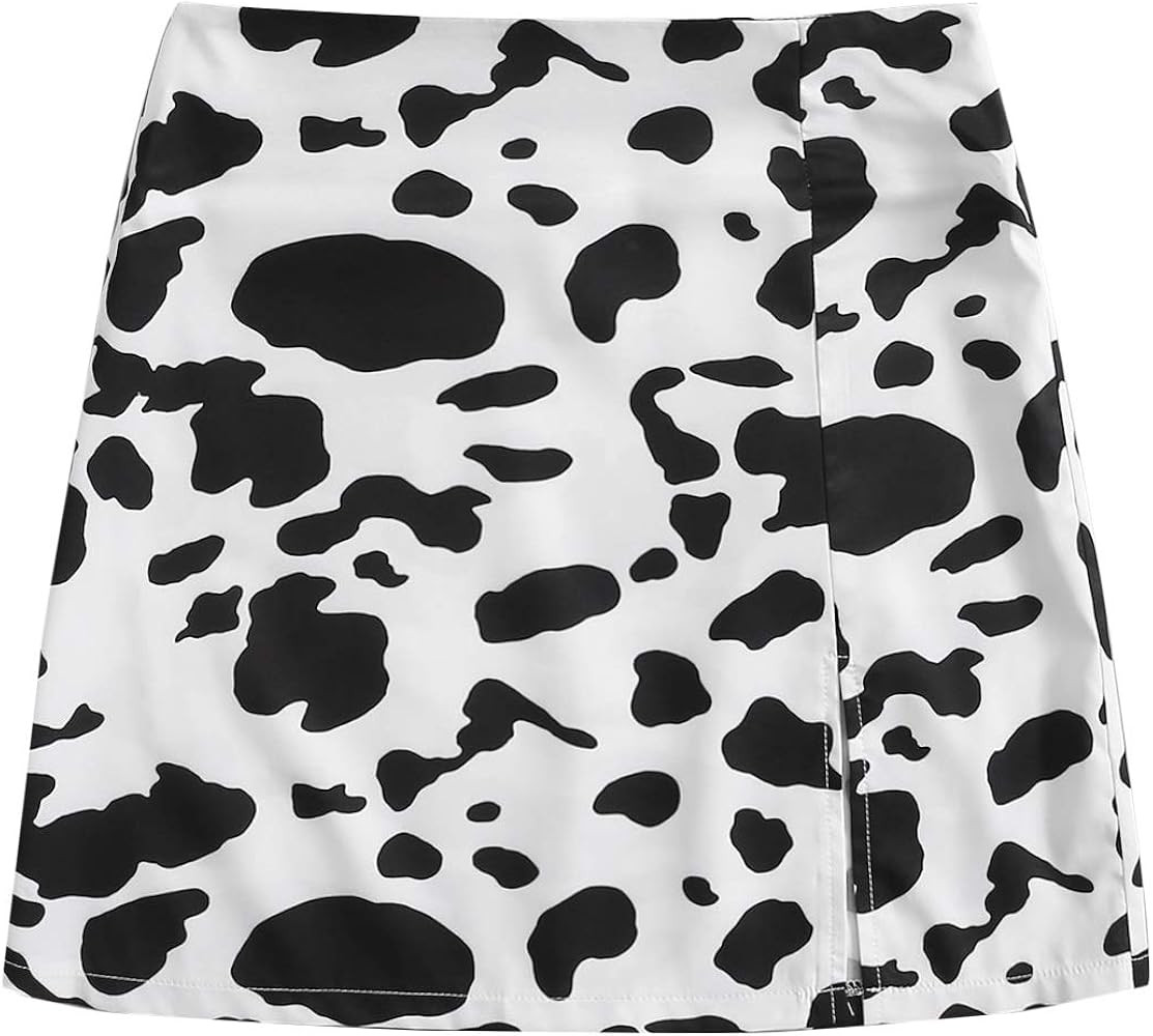 WDIRARA Women's Summer Solid Split Hem Zip Back Mini Workwear Skirt | Amazon (US)