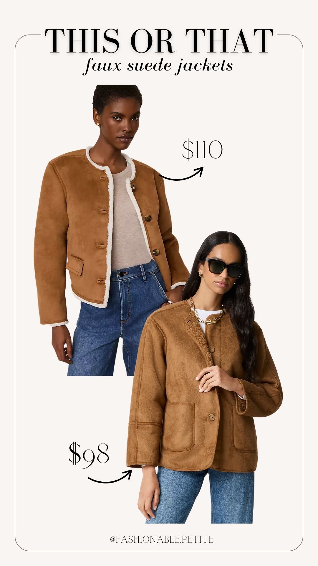 Faux suede Sherpa jackets for fall!

Fall jacket, Sherpa jacket, faux suede jacket 

#LTKSaleAlert #LTKStyleTip #LTKFindsUnder100