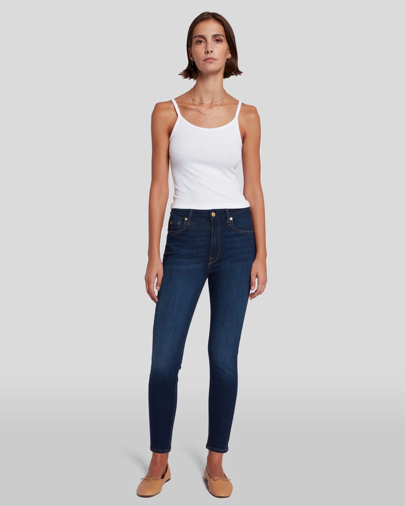 Slim Illusion High Waist Ankle Skinny in Tried and True | 7 For All Mankind