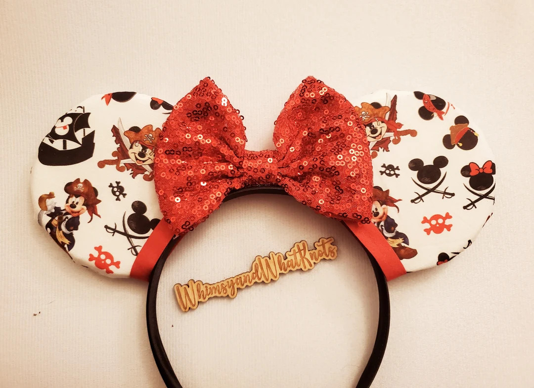Pirate Mickey Mouse Ears - With/without Bow - Etsy | Etsy (US)