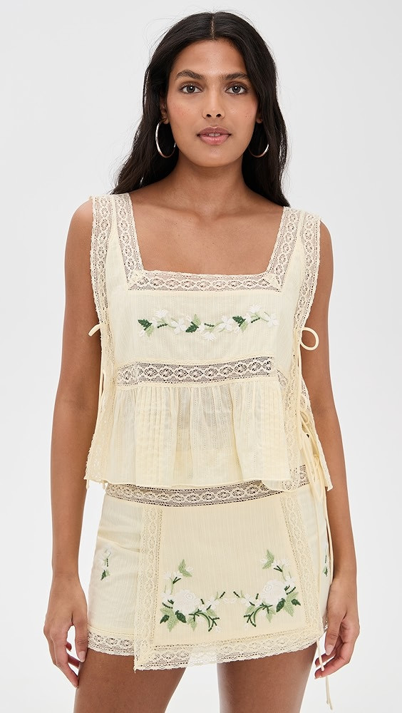 For Love & Lemons Jolene Embroidered Top | Shopbop | Shopbop