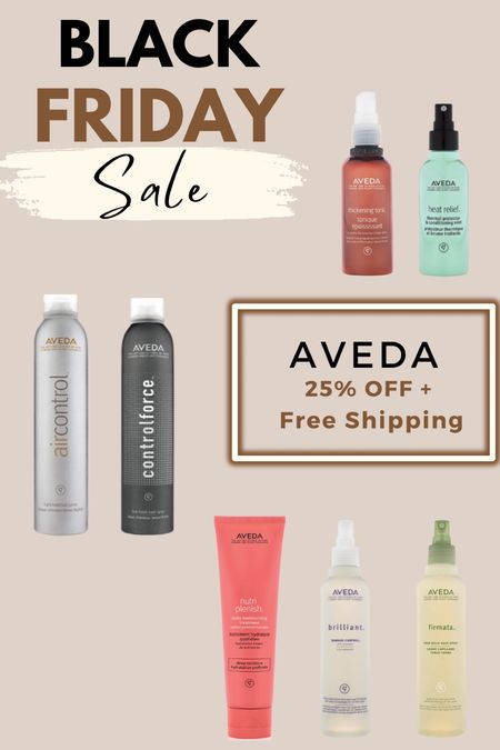 You all know I swear by Aveda's products! Here are some of my faves! And the best news is they’re on sale for BLACK FRIDAY! 🙌🏻🖤 25% OFF ! 

#LTKHoliday #LTKbeauty #LTKsalealert