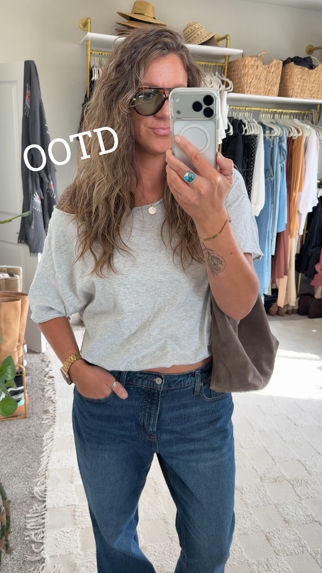 Today’s ootd - large tee, 14 tall jeans (sized up for a baggy fit) 11 shoes

#LTKTall #LTKOver40 #LTKootd