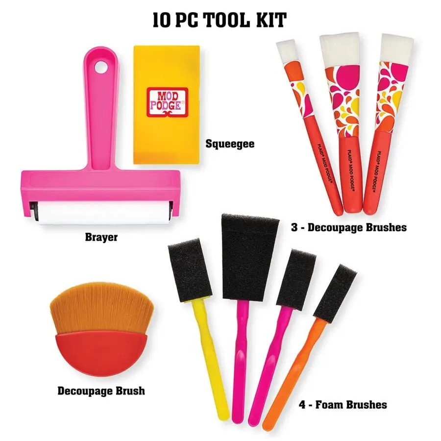 Mod Podge ® 10pc Tool Kit  - PROMOMPTOOLS  | Plaid Online | Plaid Crafts