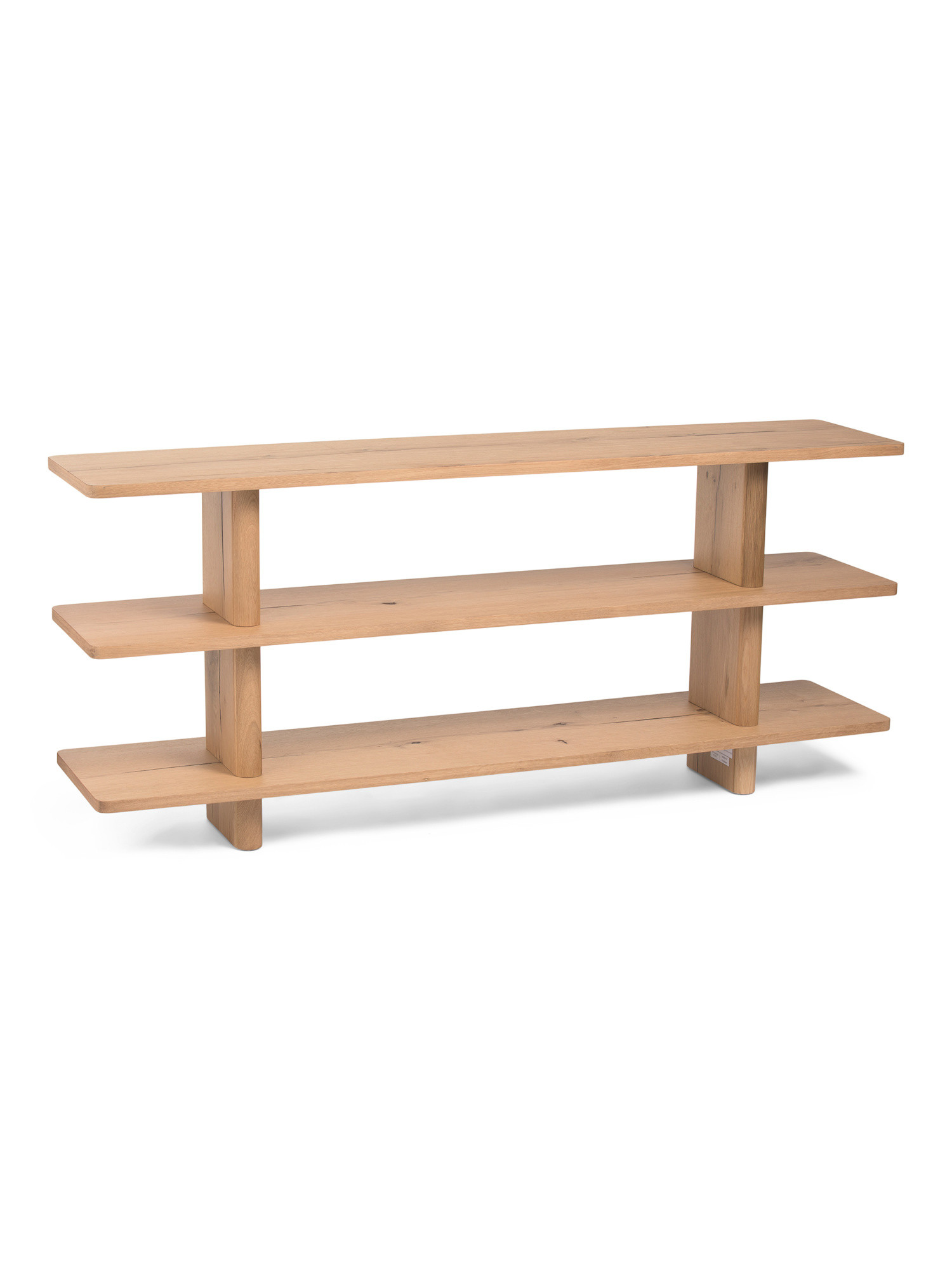 70x15x30 Solid Oak Wood Casey Shelf Console Table | TJ Maxx