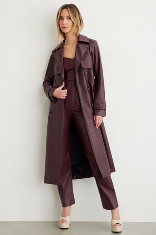 Faux Leather Trench Coat | Dynamite Clothing