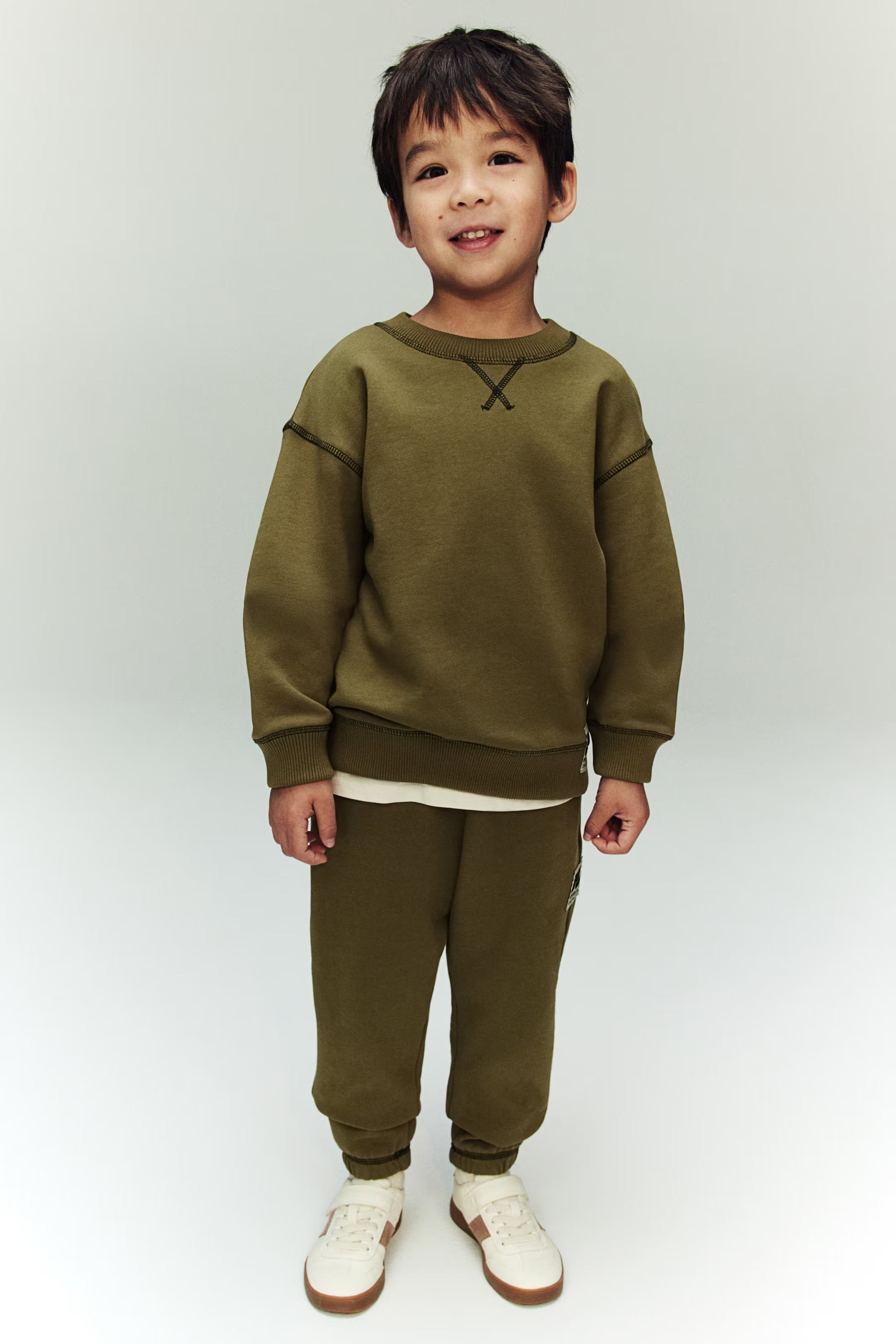 Cotton sweatshirt - Khaki green - Kids | H&M US | H&M (US + CA)