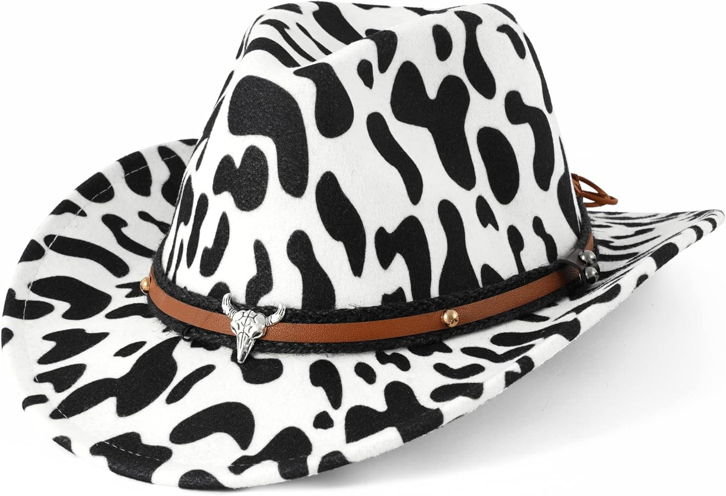 DOCILA Unisex Western Cowboy Hat Fur Faux Felt American Hats Fedora Outdoor Wide Brim Hat with St... | Amazon (US)