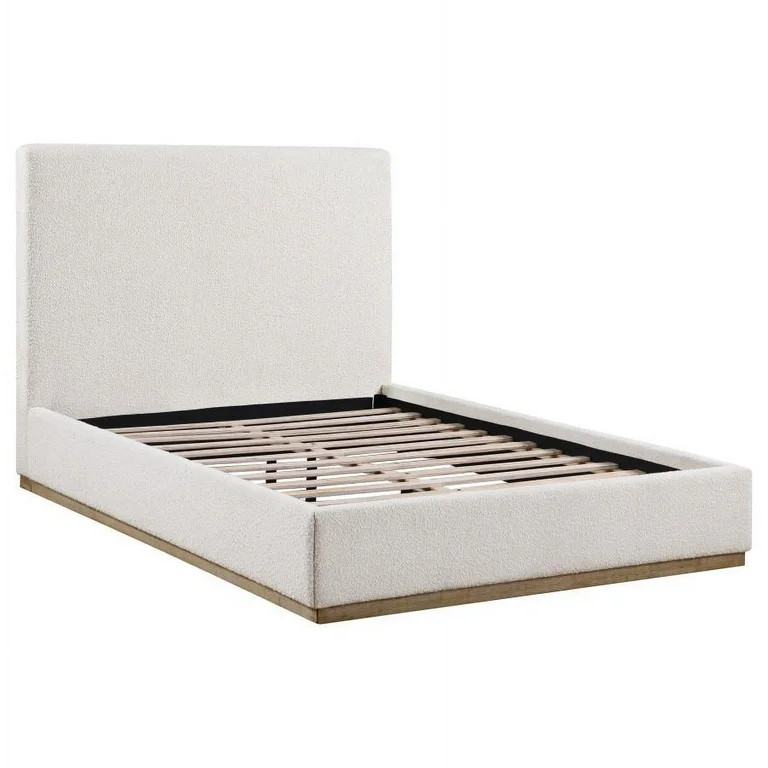 Knox Upholstered Queen Platform Bed Cream | Walmart (US)
