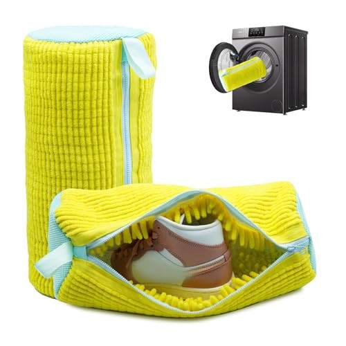 Cocoyeye Shoe washing machine bag, Laundry shoe bag for washer and dryer, Reusable Zipper Plush Sneaker Washing Machine Bag for Shoes, Gym, Tennis, Sports Delicate Yellow 2 pc | Amazon (US)