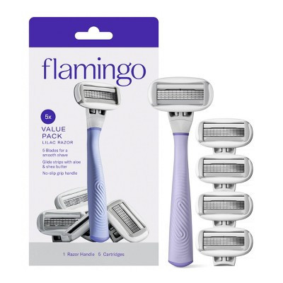 Flamingo Value Pack Non-Disposable Razor with Handle - Lilac - 5ct | Target