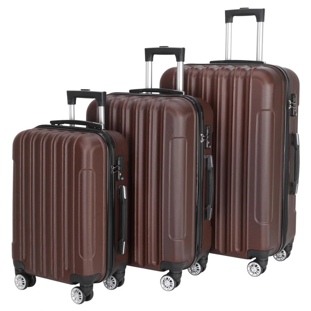 Zimtown 3-Piece Nested Spinner Suitcase Luggage Set with TSA Lock, Brown Carry-On Luggage 11.81 i... | Walmart (US)