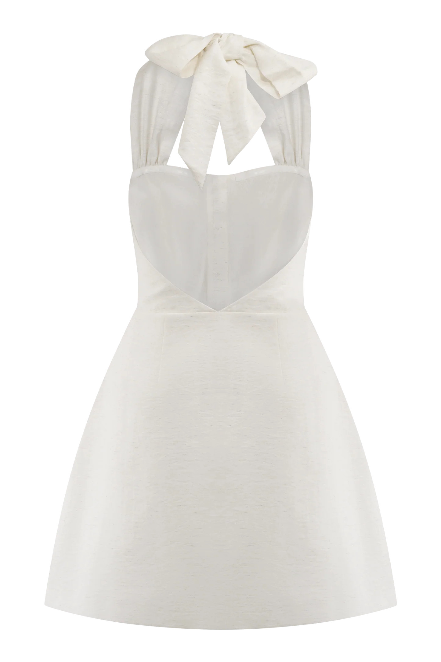 Anya Linen Halter Mini Dress - Oat Marle | MESHKI US