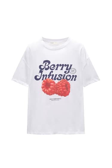 Short sleeve fruit print T-shirt | PULL and BEAR UK