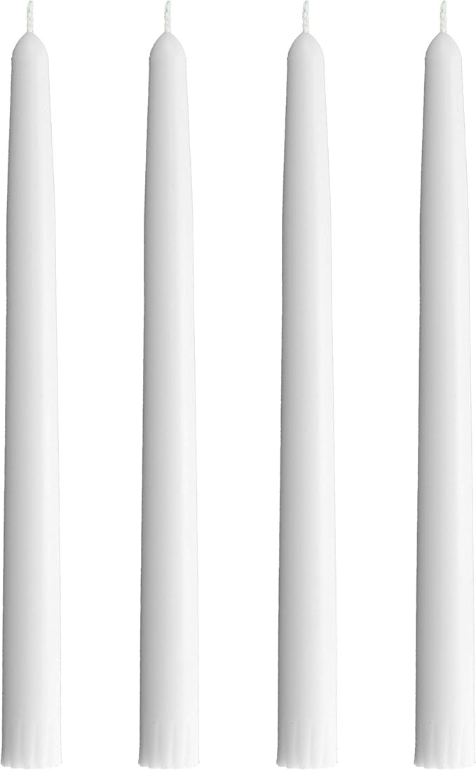 CandleNScent Taper Candles | Tapered Candlesticks - dripless 10 Inch unscented | White | 4 Pack | Amazon (US)