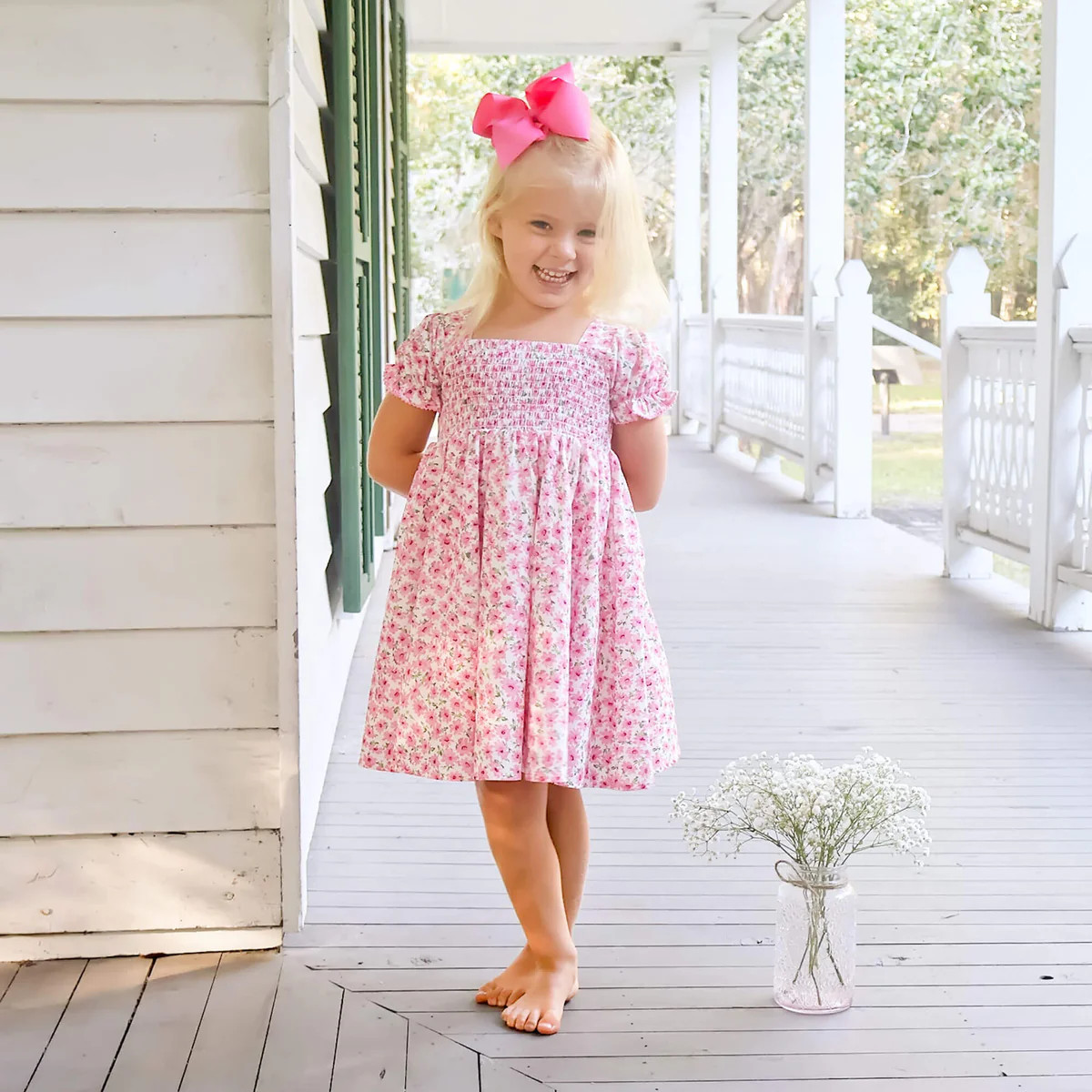Floral Escape Smocked Puff Sleeve Dress | Classic Whimsy
